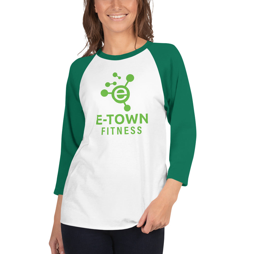 E-Town logo 3/4 sleeve raglan shirt