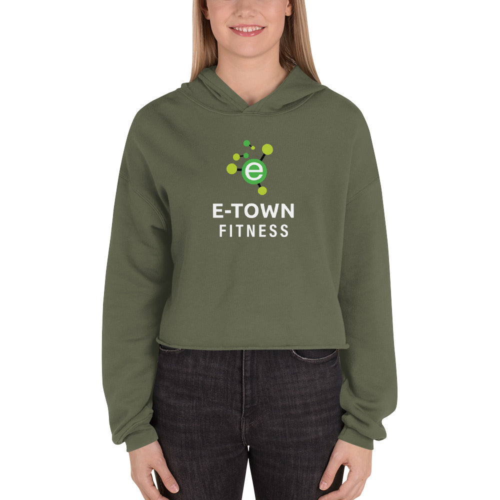 E-Town (army green) Crop Hoodie