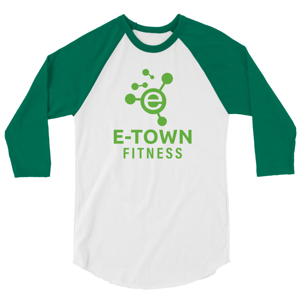 E-Town logo 3/4 sleeve raglan shirt
