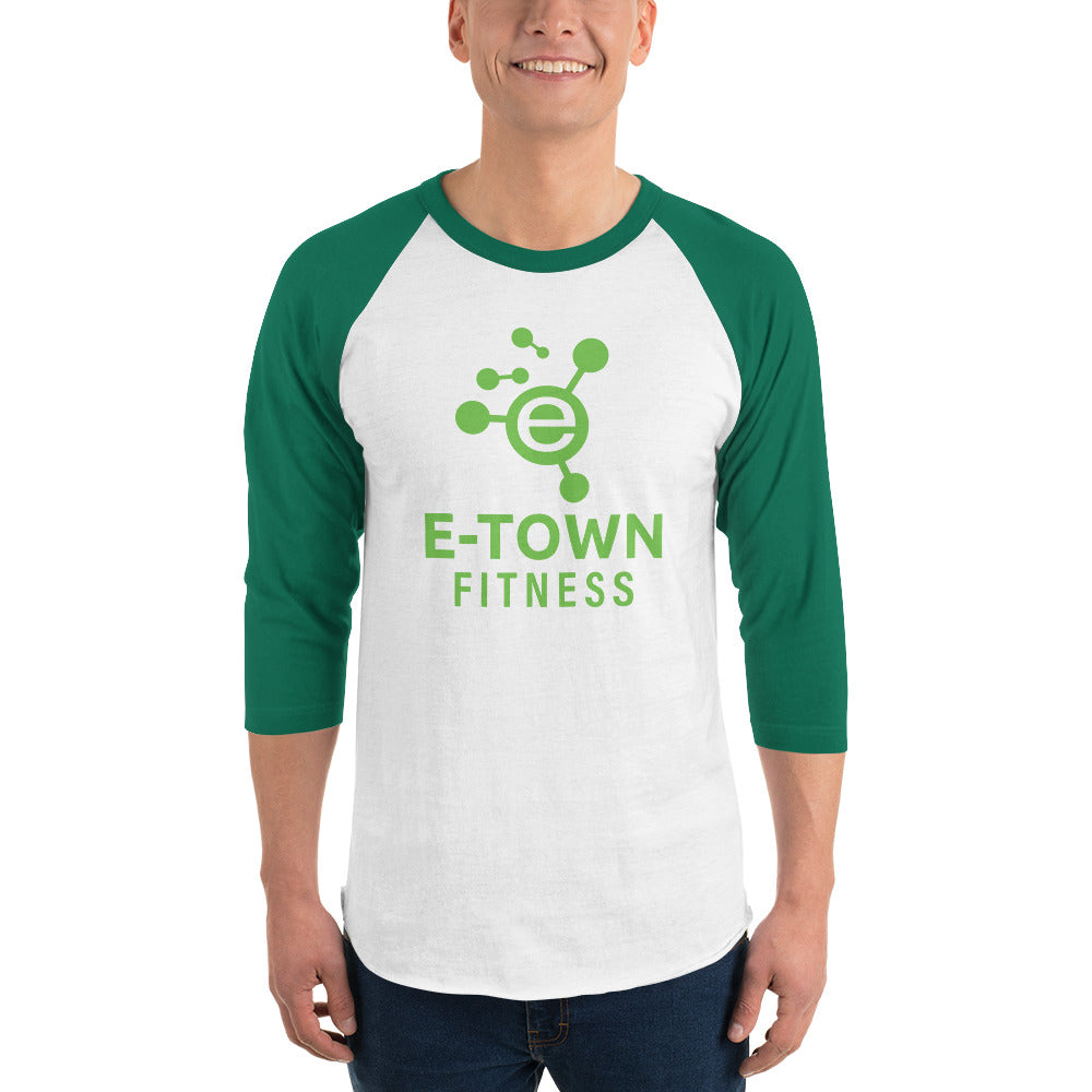 E-Town logo 3/4 sleeve raglan shirt