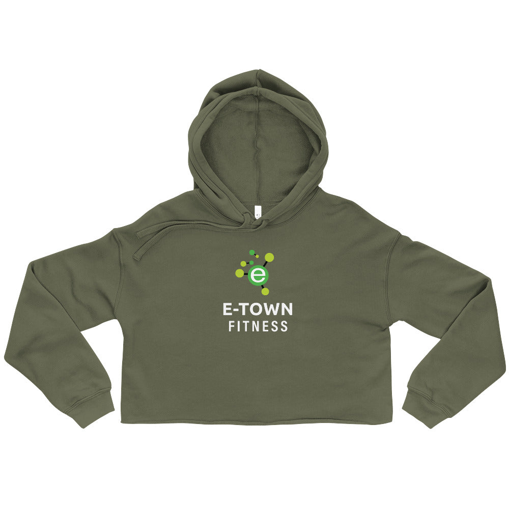 E-Town (army green) Crop Hoodie